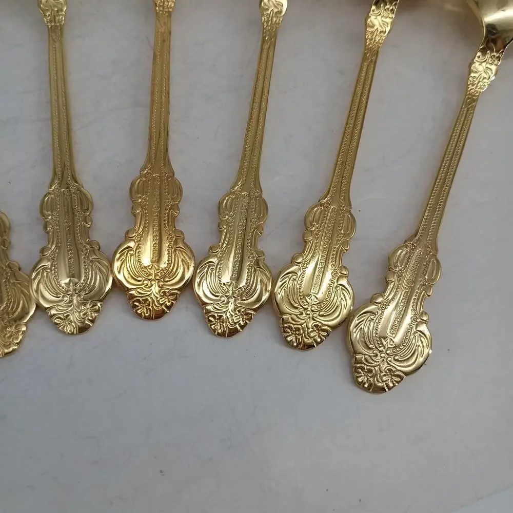 10X Tbsp Cambridge Gold Royal Fashion Table Spoons Flatware